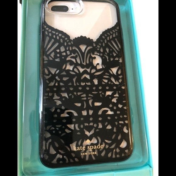 Kate Spade NY Black Lace Hummingbird Cage IPhone Case Protection Box 6/7/8 Plus - Picture 1 of 7